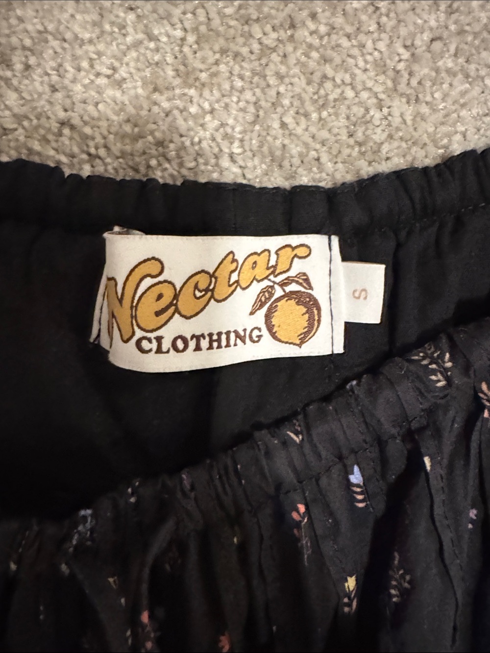 Tiered Black Maxi Skirt with Tiny Floral Print - Picture 2 of 5